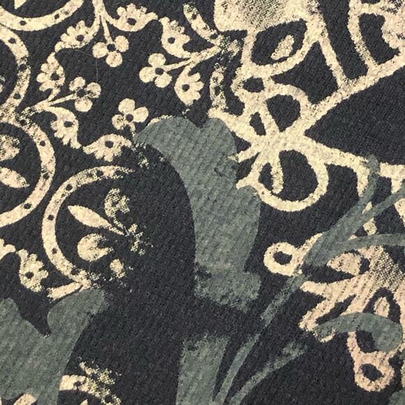 Appropriate Behavior Blue Gray Fleur-de-Lis Filigree Long Sleeve Shirt Size 1X ( - Picture 5 of 8